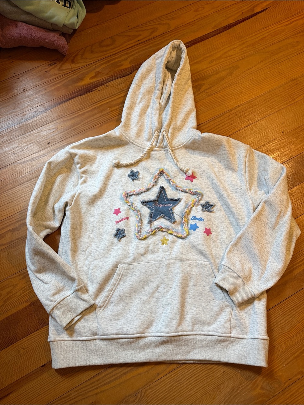 Women’s Aelfric Eden Star Embroidered Hoodie - Light Gray